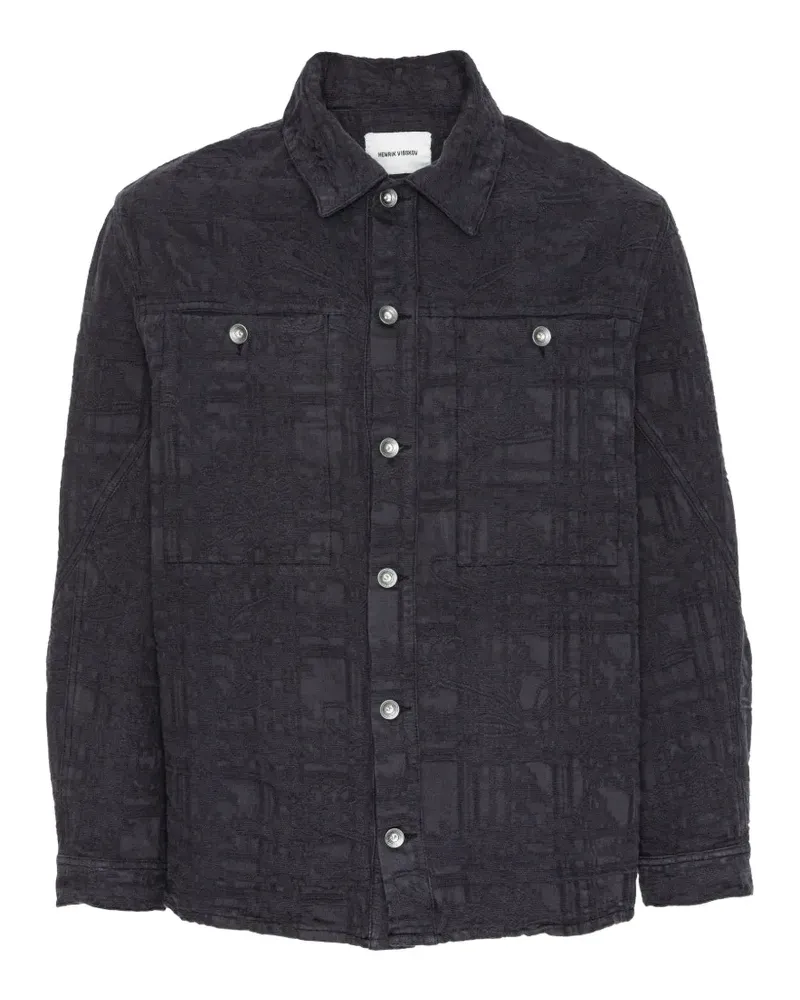 Henrik Vibskov Toadally Hemdjacke aus Jacquard - Schwarz Schwarz