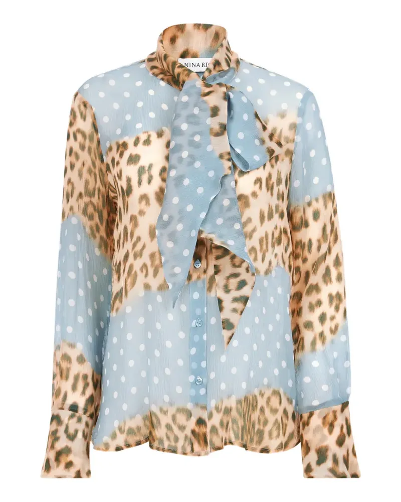 Nina Ricci Hemd mit Polka Dots - Blau Blau