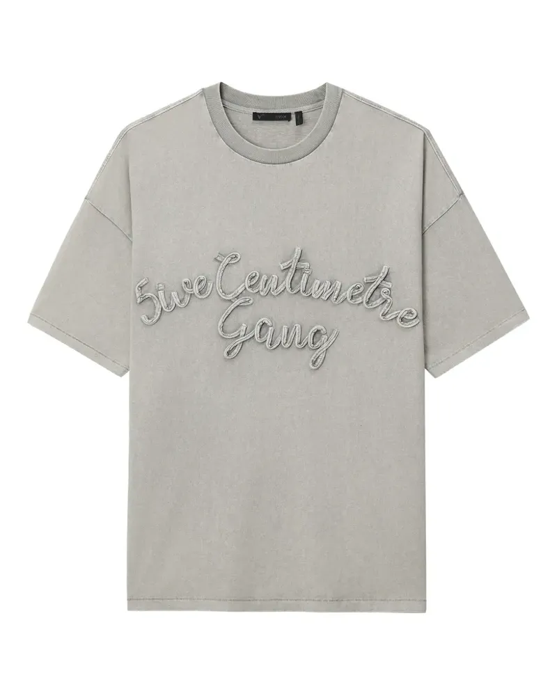 FIVE CM T-Shirt mit Stickerei - Grau Grau