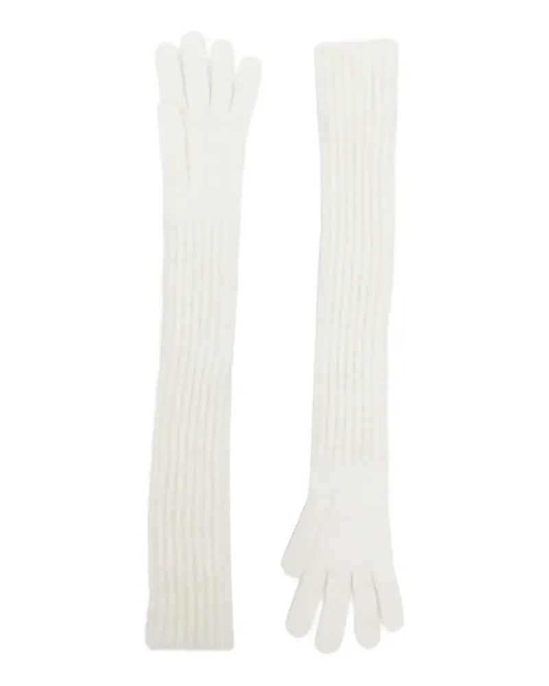 Des Phemmes Handschuhe aus geripptem Strick - Weiß Weiß