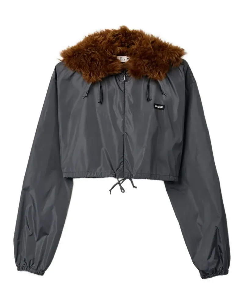 Miu Miu Windbreaker aus Funktionsstoff und Shearling - Grau Grau