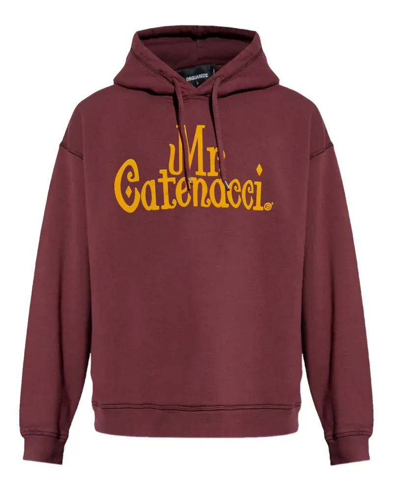 Dsquared2 Hoodie mit Schriftzug-Print - Rot Rot