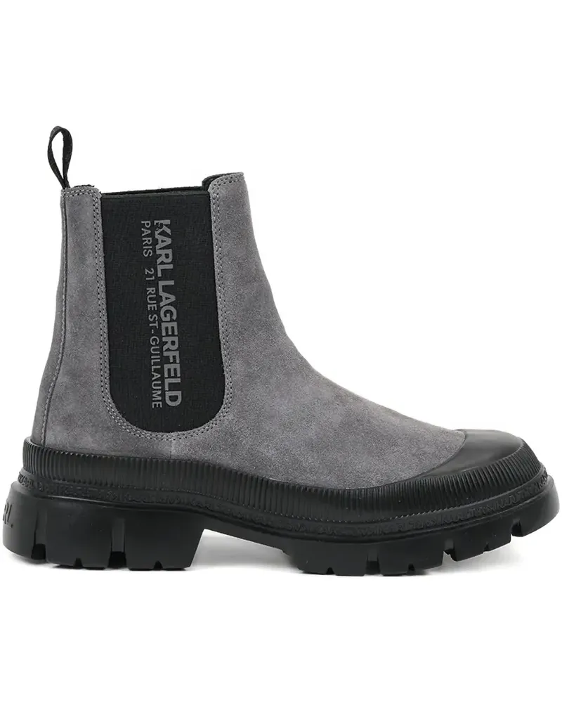 Karl Lagerfeld Stiefel mit Stretcheinsätzen - Grau Grau