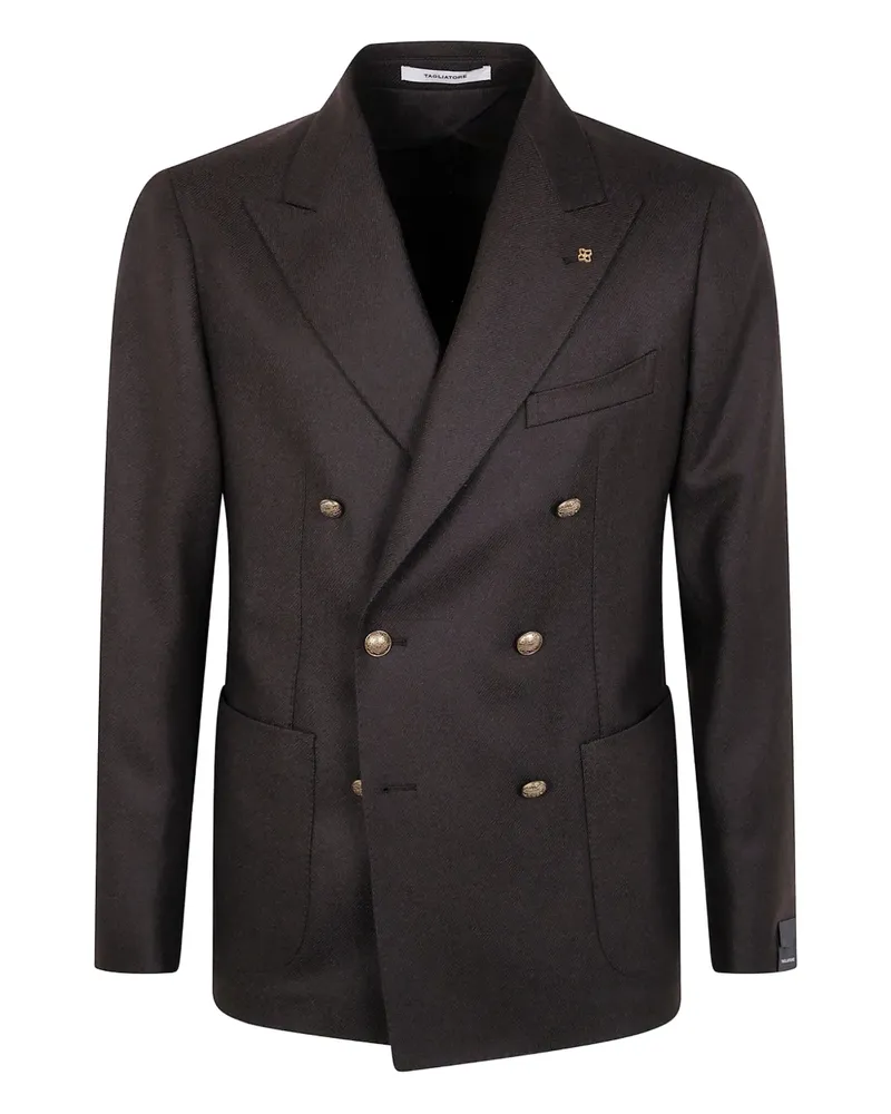 Tagliatore Doppelreihige Jacke mit goldfarbenen Knöpfen - Braun Braun