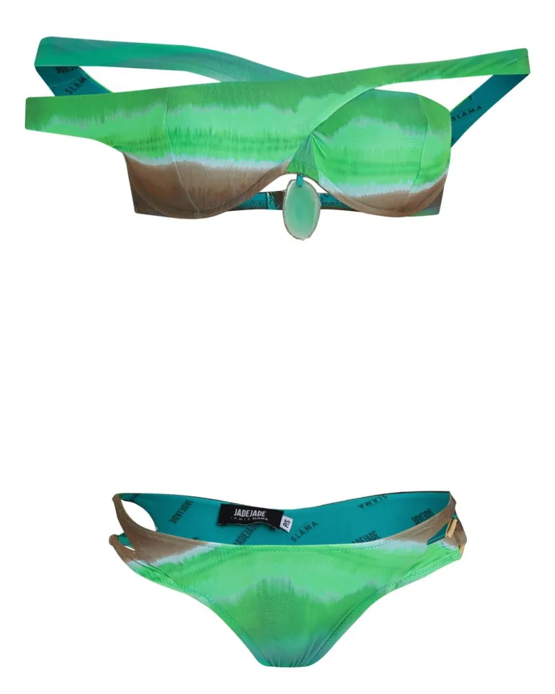 Amir Slama Bikini mit Batikmuster - Grün Grün
