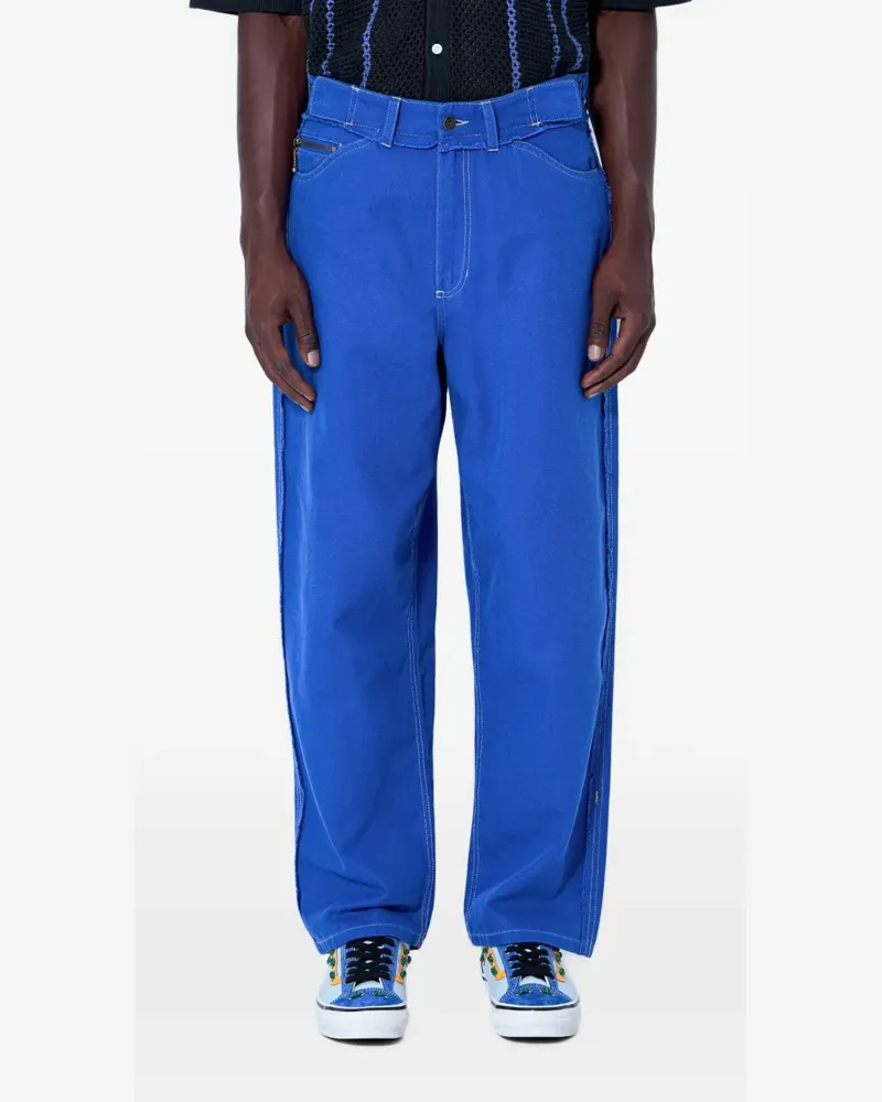 Vans contrast-topstitch wide-leg jeans - Blau Blau