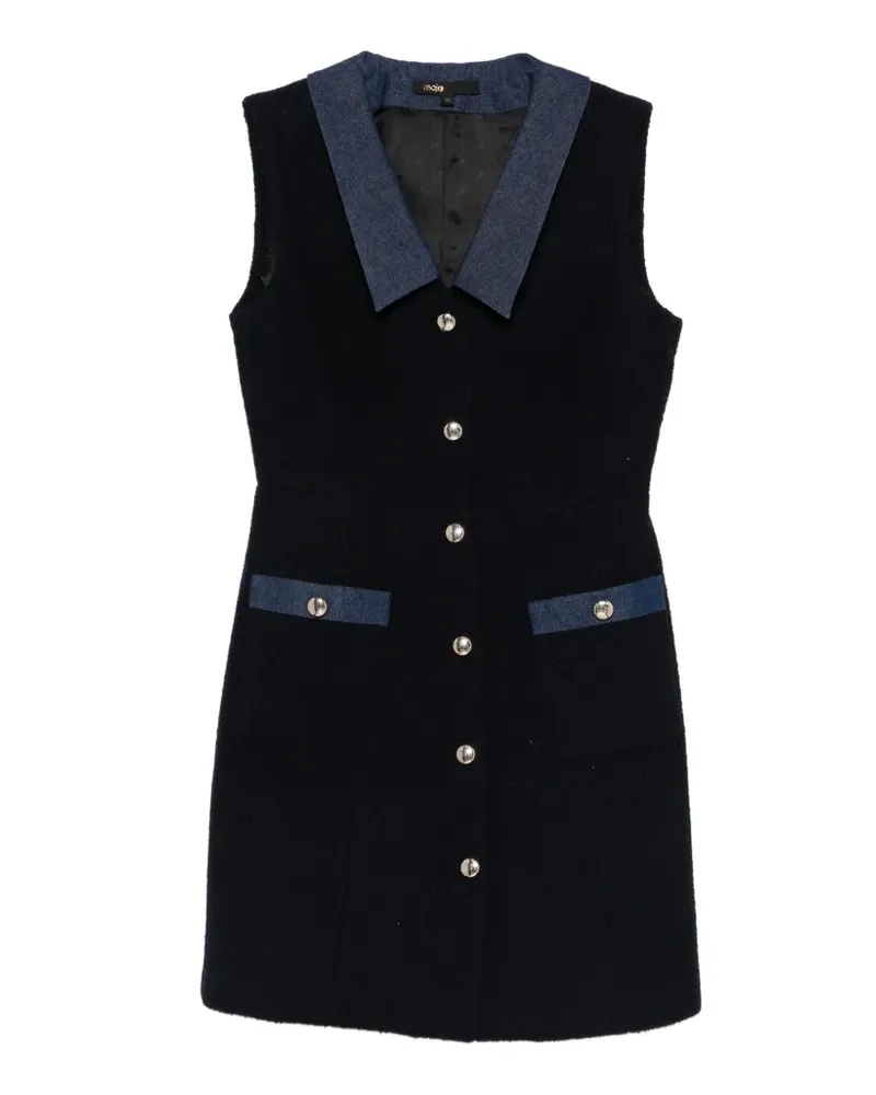 Maje Minikleid mit aufgesetzter Tasche - Blau Blau