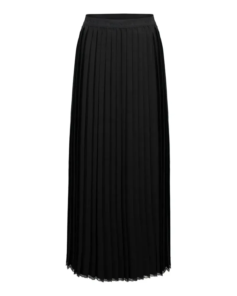 Twin-Set Langes Kreppkleid mit Falten - Schwarz Schwarz