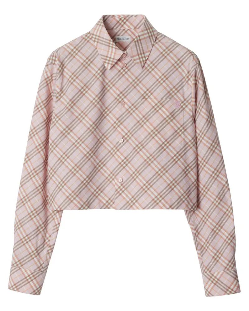 Burberry Cropped-Hemd mit Vintage Check - Rosa Rosa