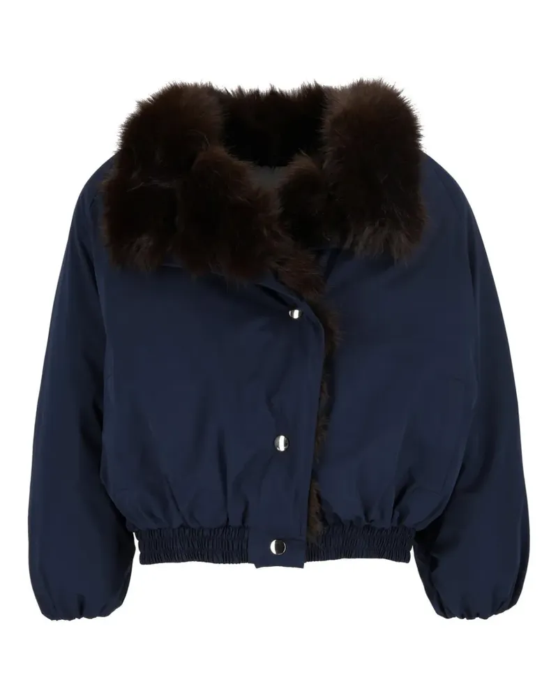 SHIRTAPORTER Jacke mit Kragen aus Faux Fur - Blau Blau