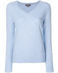 N.Peal Kaschmirpullover mit V-Ausschnitt Blau