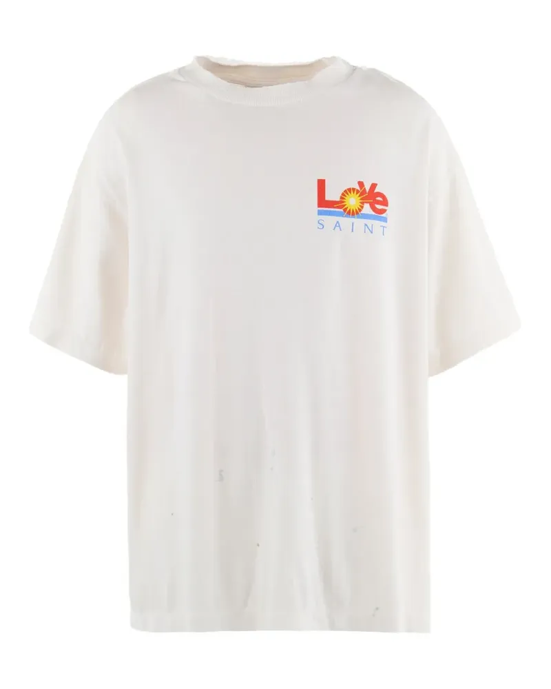 SAINT MXXXXXX T-Shirt im Distressed-Look - Weiß Weiß