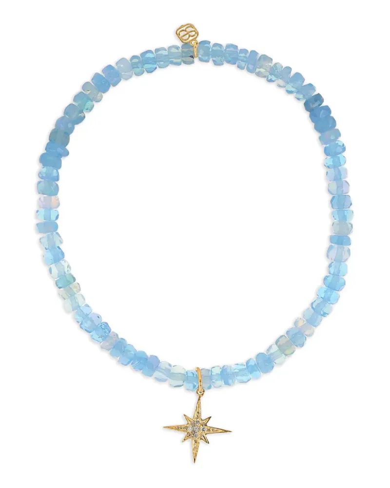 Sydney Evan large Nautilus sapphire and diamond charm necklace - Gold Gold