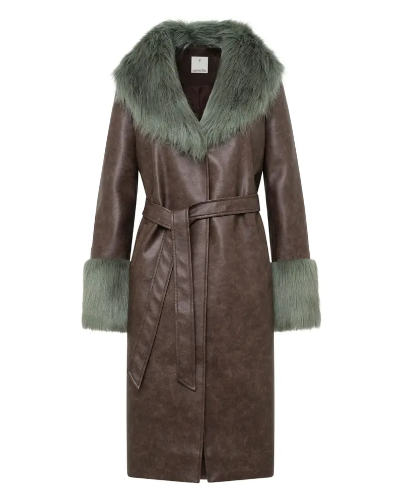 UNREAL FUR Empathy Mantel mit Faux Fur - Braun Braun