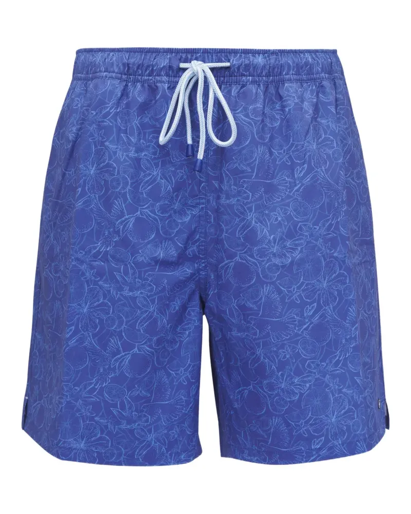 Peter Millar Badeshorts mit Blumenprint - Blau Blau
