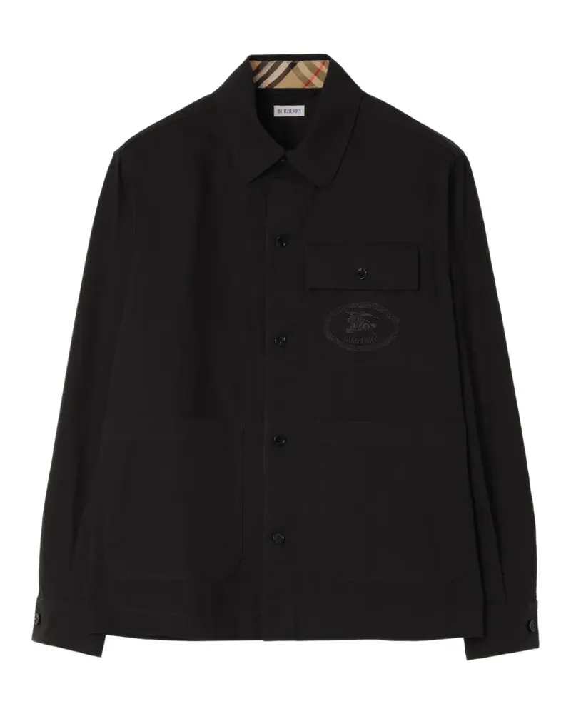 Burberry Hemdjacke aus Baumwolle - Schwarz Schwarz