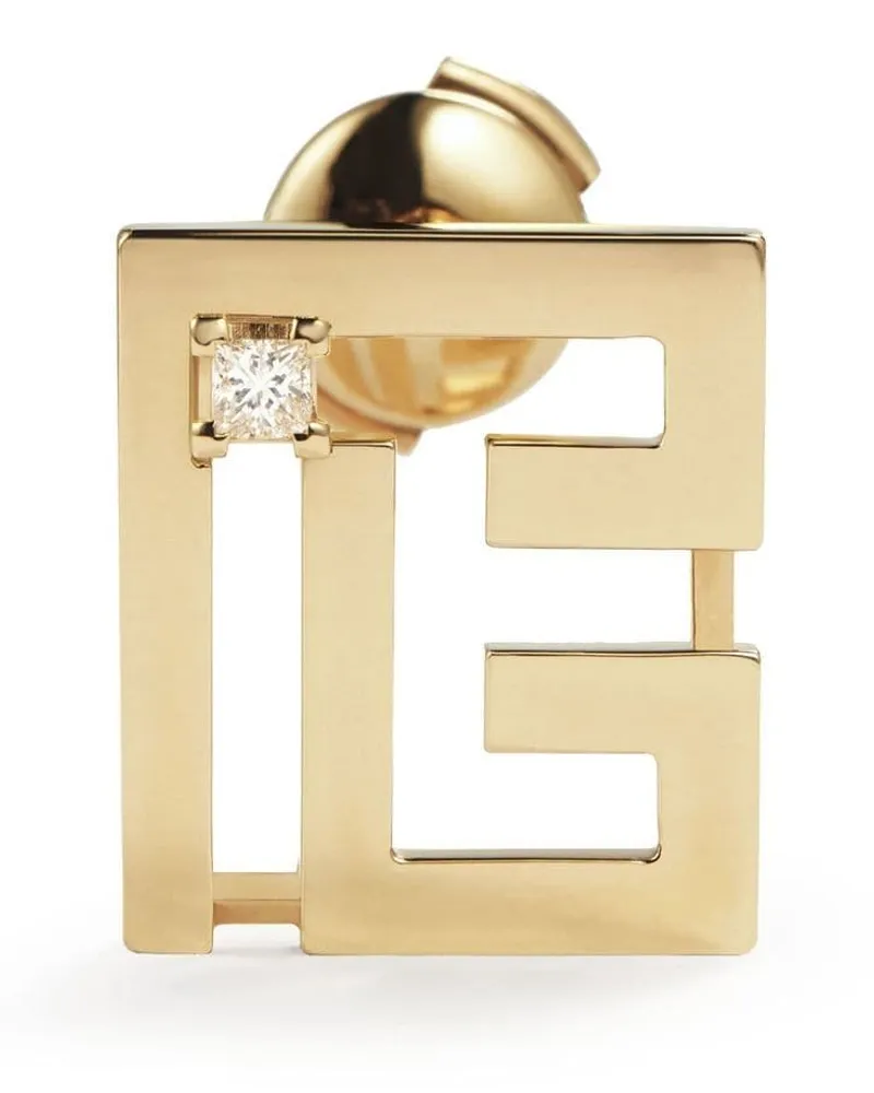 Balmain 18kt Gelbgoldohrstecker mit Diamant Gold