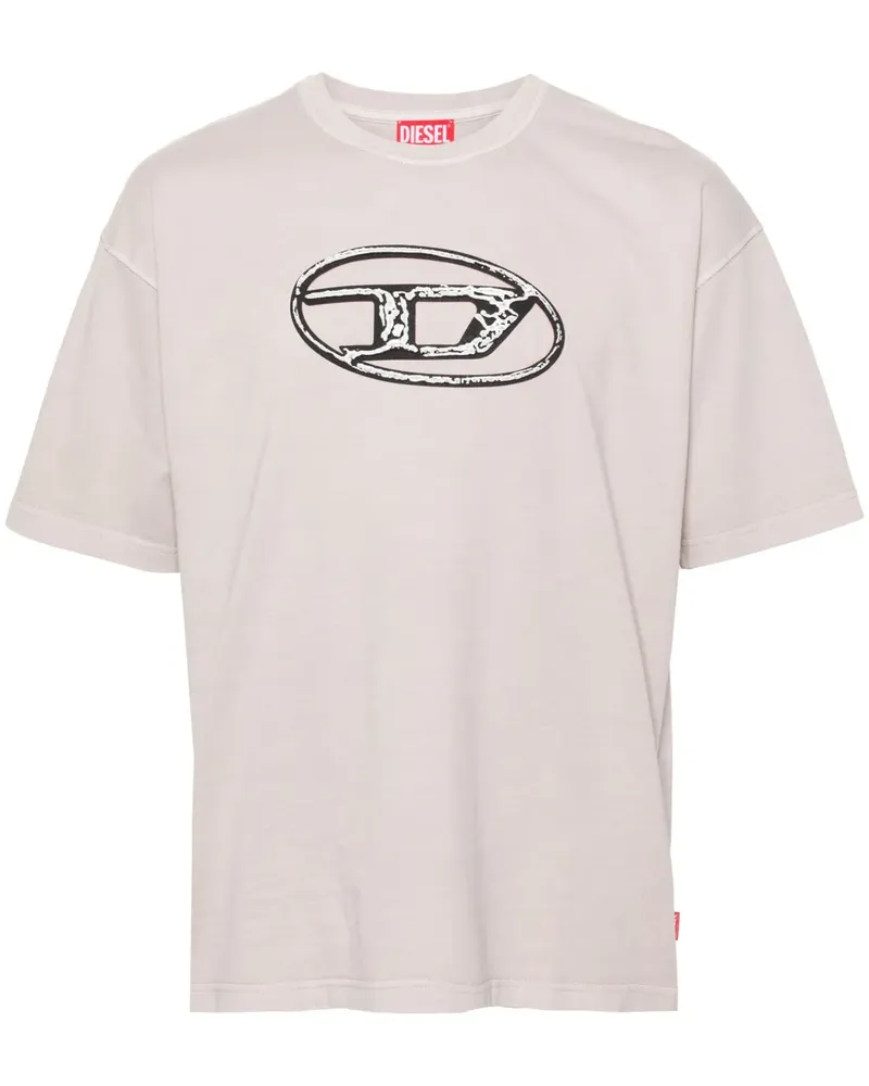 Diesel T-Shirt mit Oval D-Applikation - Nude Nude