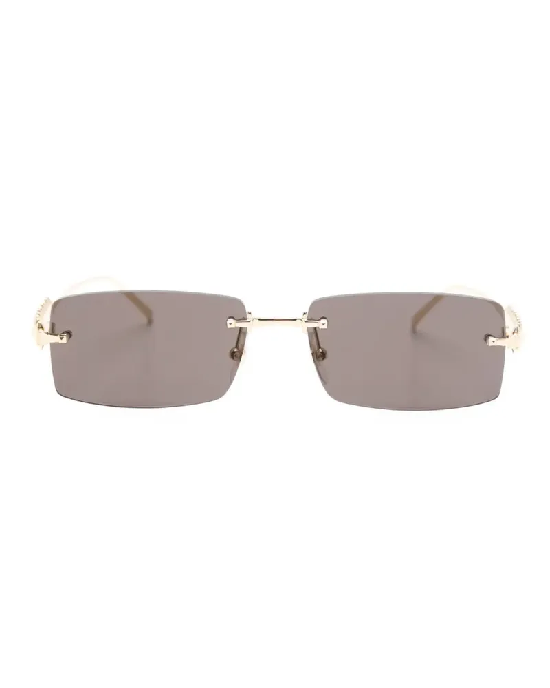 Cartier studded rectangle sunglasses - Gold Gold