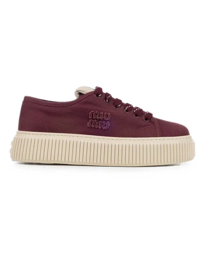Miu Miu logo-embroidered sneakers - Violett Violett