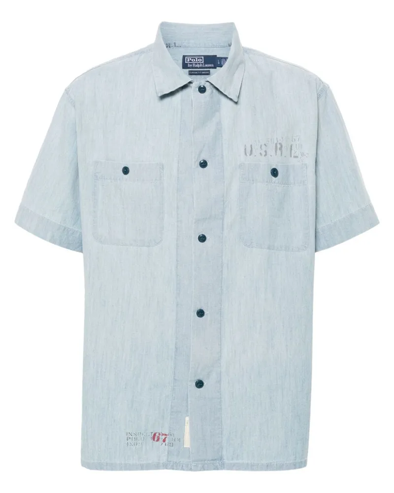 Ralph Lauren Kurzärmeliges Jeanshemd - Blau Blau