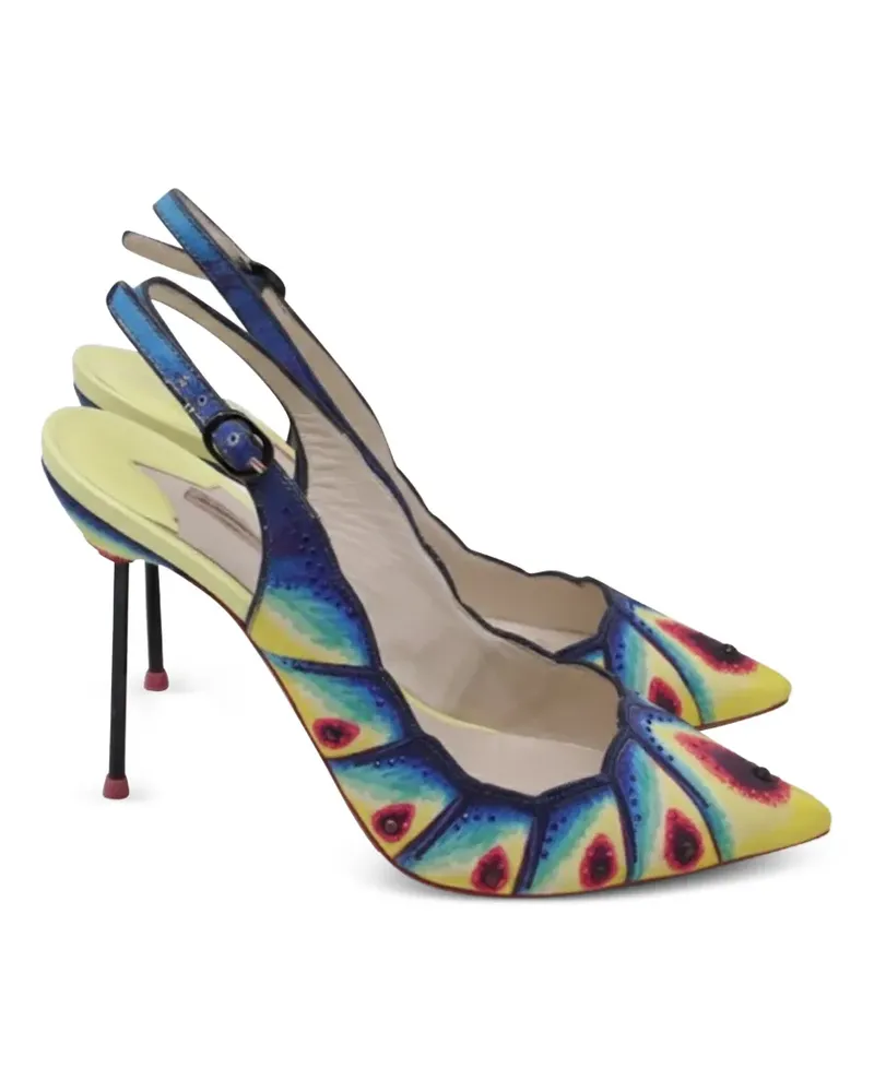 Sophia Webster embellished slingback pumps - Gelb Gelb