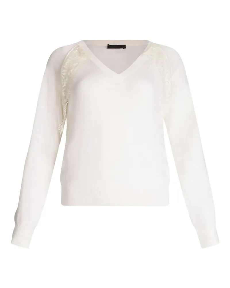Liu Jo Raglanärmel-Pullover mit Spitzendetail - Weiß Weiß