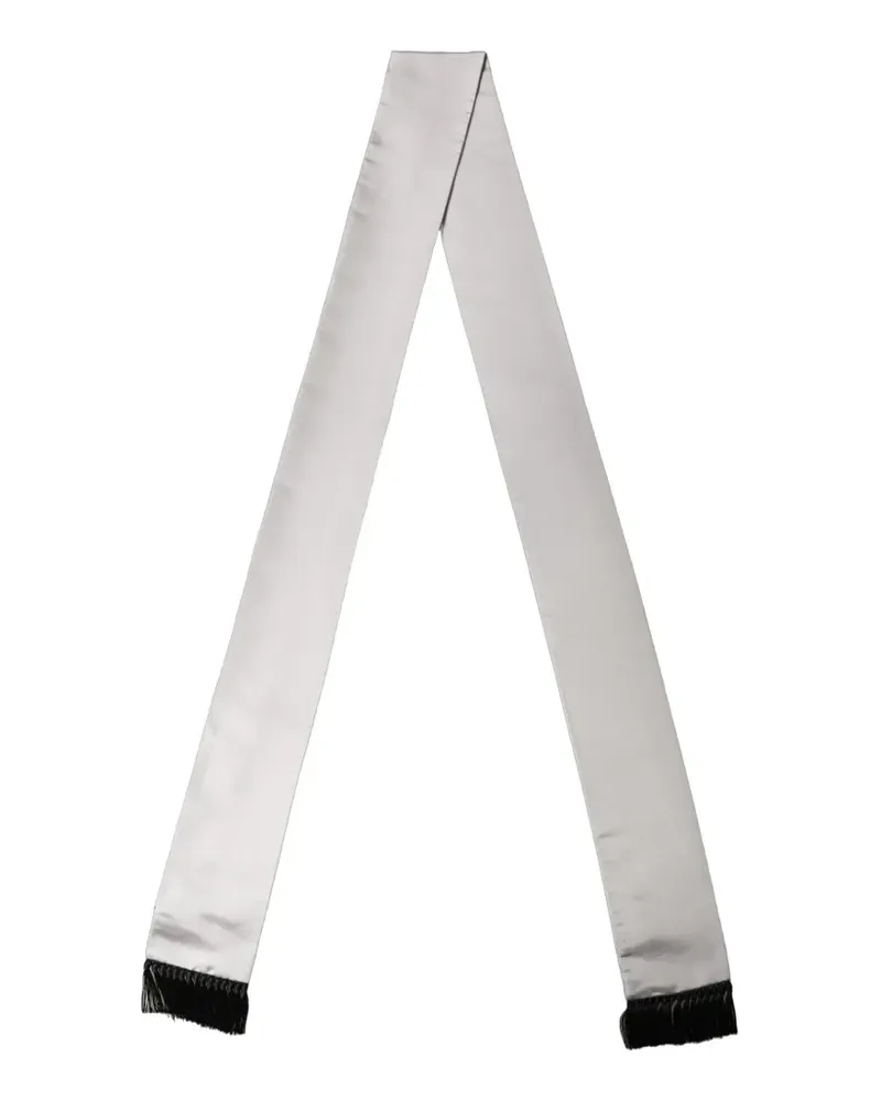 Dolce & Gabbana Seidensatin-Schal mit Fransen - Grau Grau