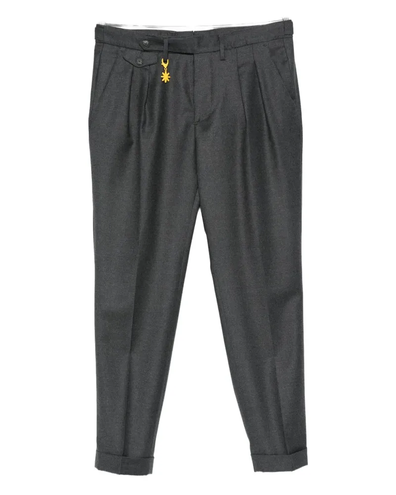 Manuel Ritz Flanellhose mit Bundfalten - Grau Grau