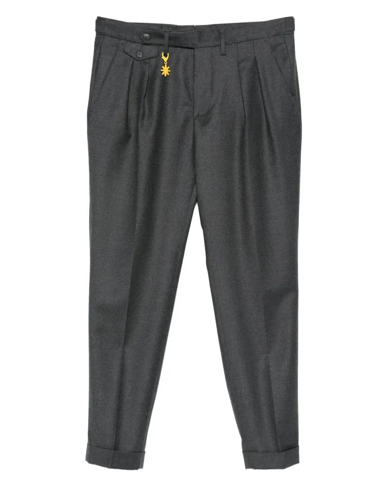 Manuel Ritz Flanellhose mit Bundfalten - Grau Grau