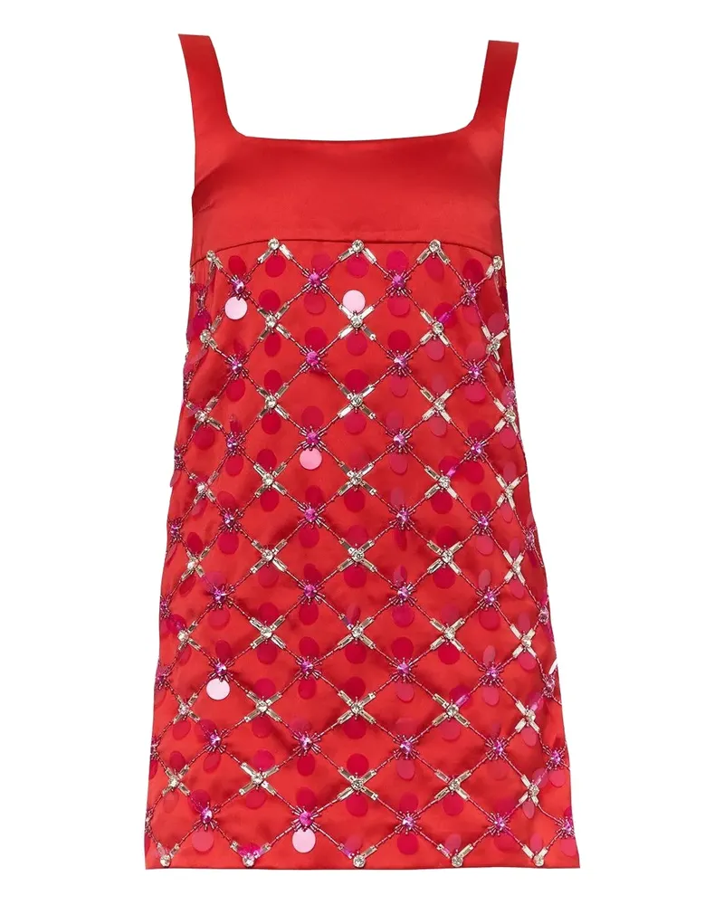 Des Phemmes Minikleid mit Kristallen - Rot Rot