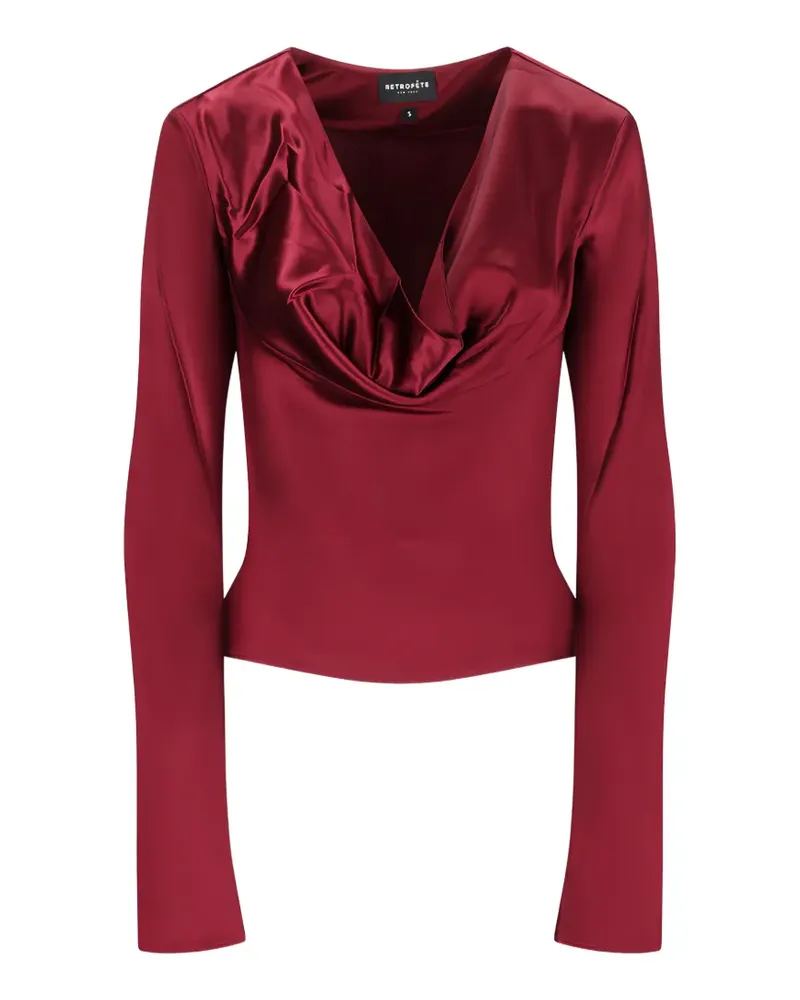 Retrofête Drapiertes Nerissa Oberteil - Rot Rot