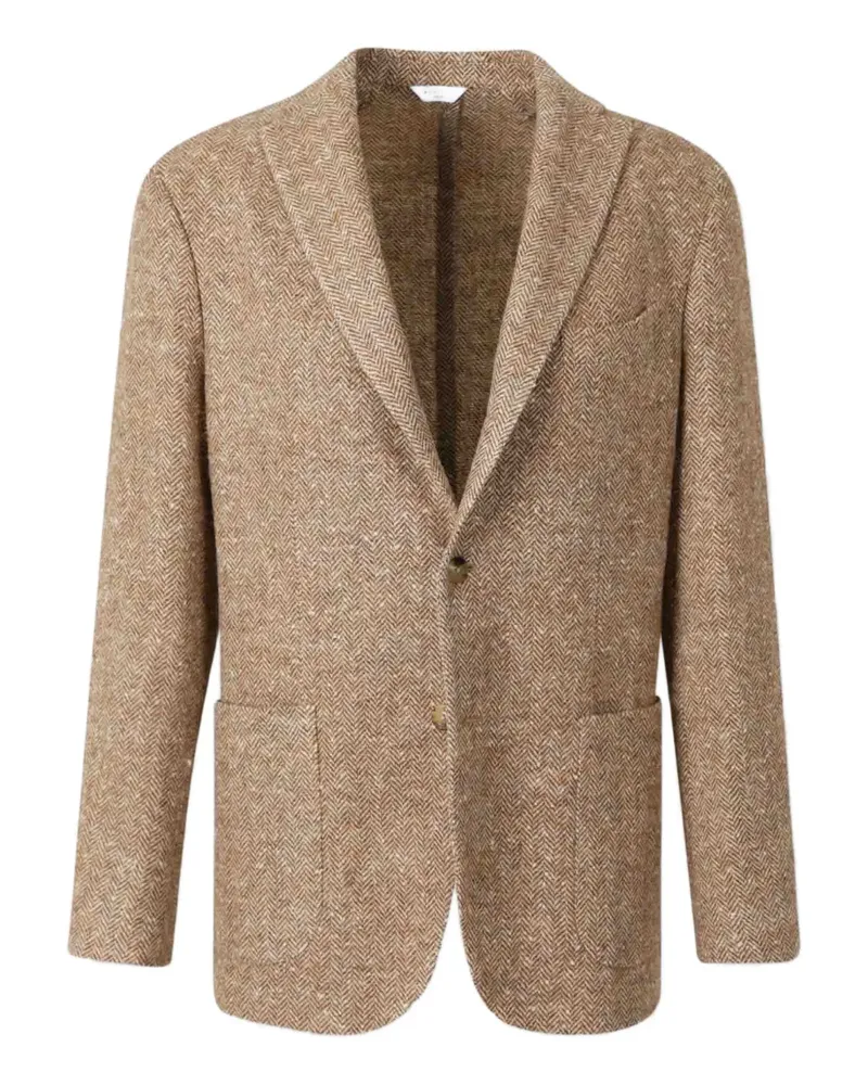 Boglioli Jacke mit Fischgrätenmuster - Nude Nude