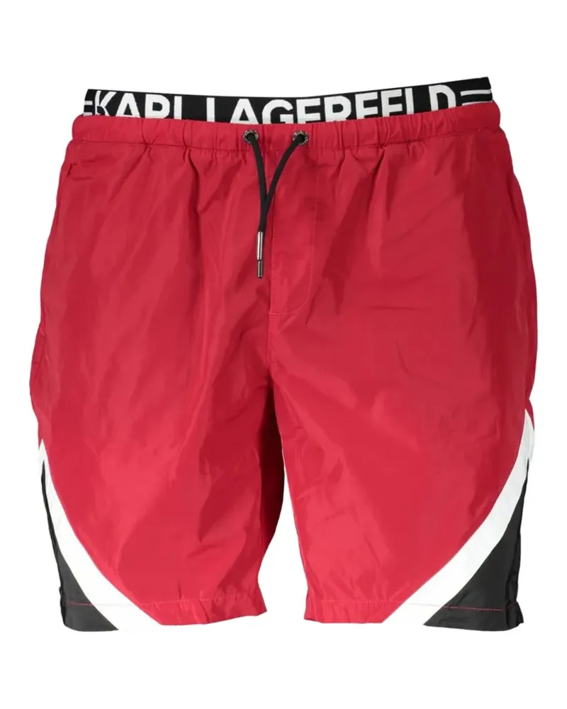 Karl Lagerfeld Badeshorts mit Logo-Bund - Rot Rot