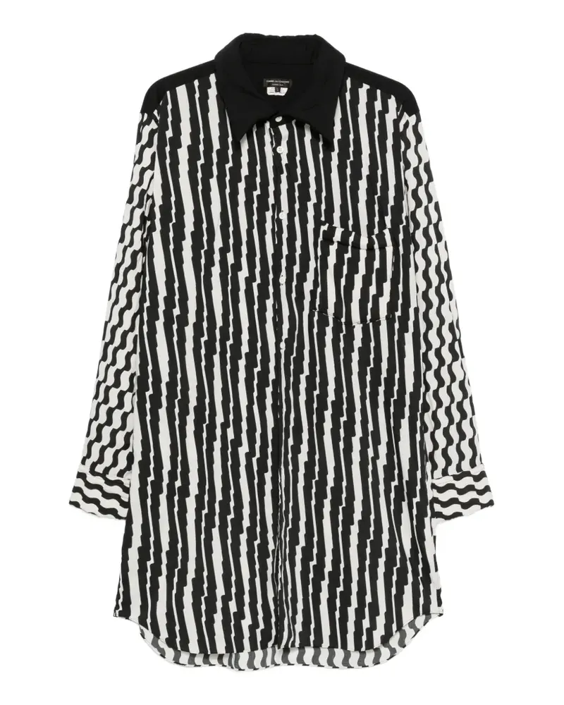 Comme des Garçons Langes Hemd mit abstraktem Print - Weiß Weiß