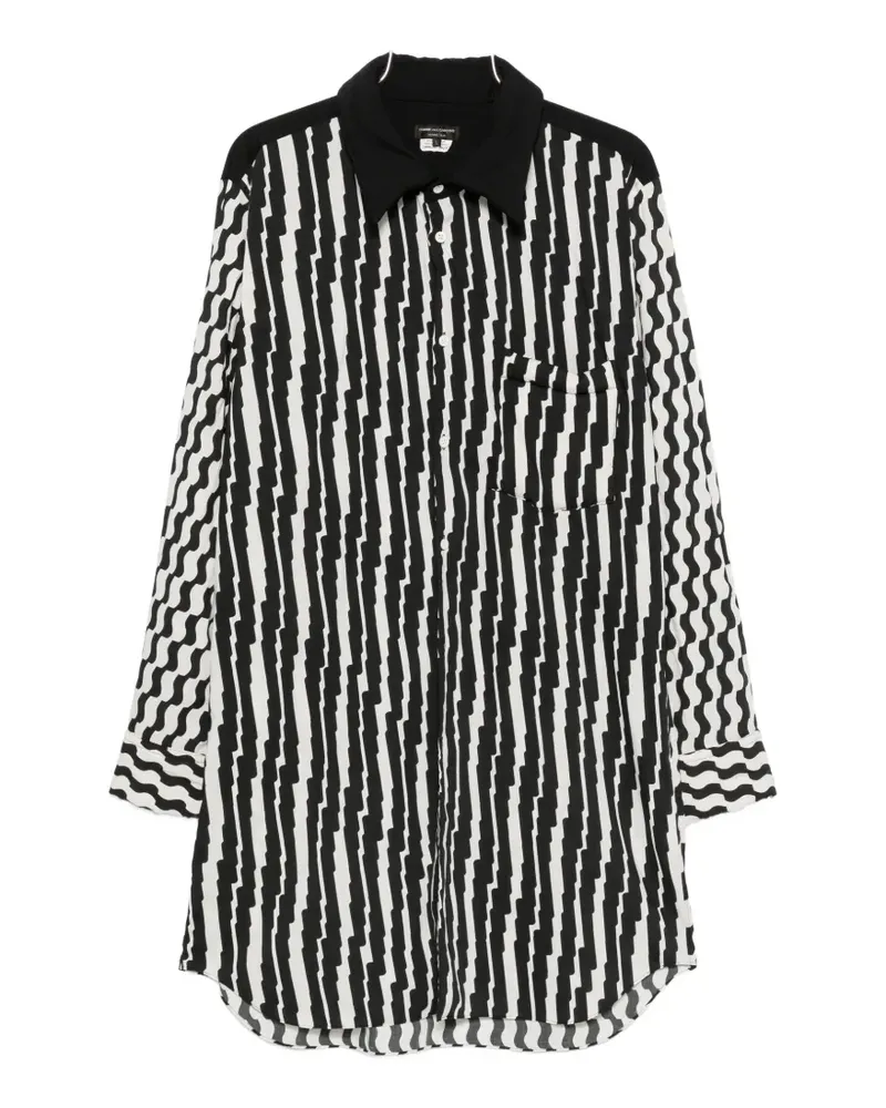 Comme des Garçons abstract-print long-line shirt - Weiß Weiß