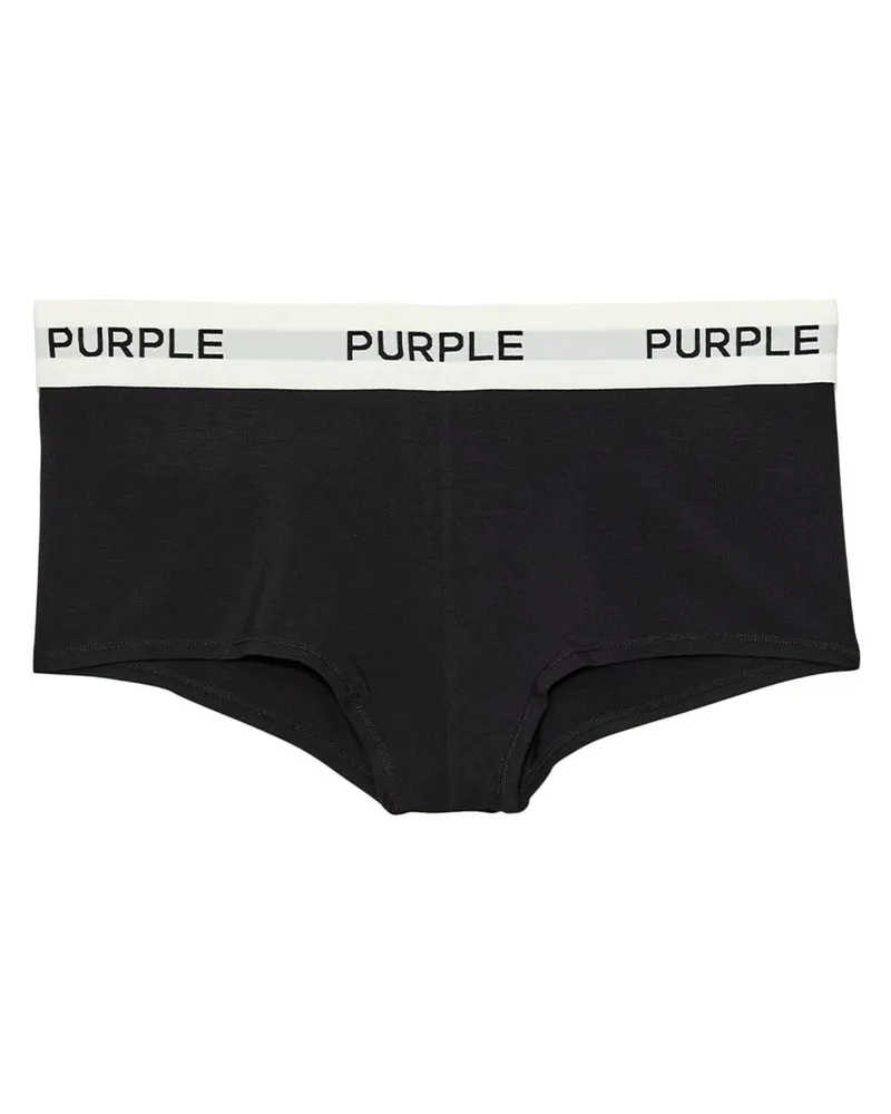 PURPLE BRAND Slip mit Logo-Streifen - Schwarz Schwarz