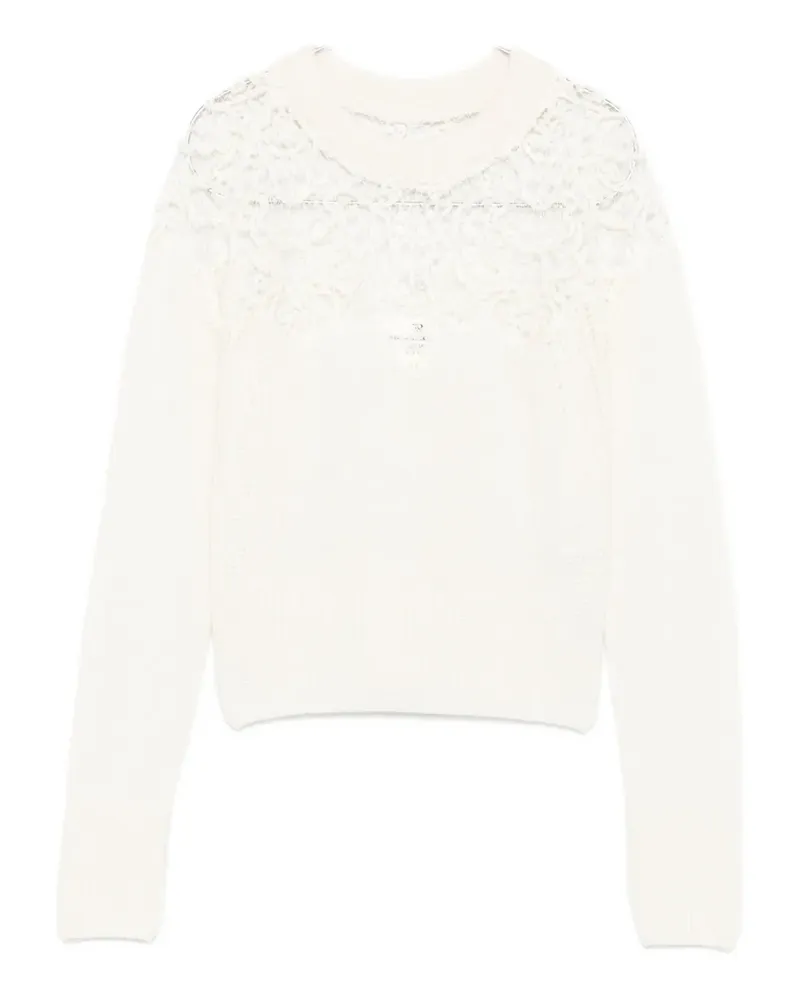 Ermanno Scervino Pullover mit Spitzeneinsatz - Weiß Weiß