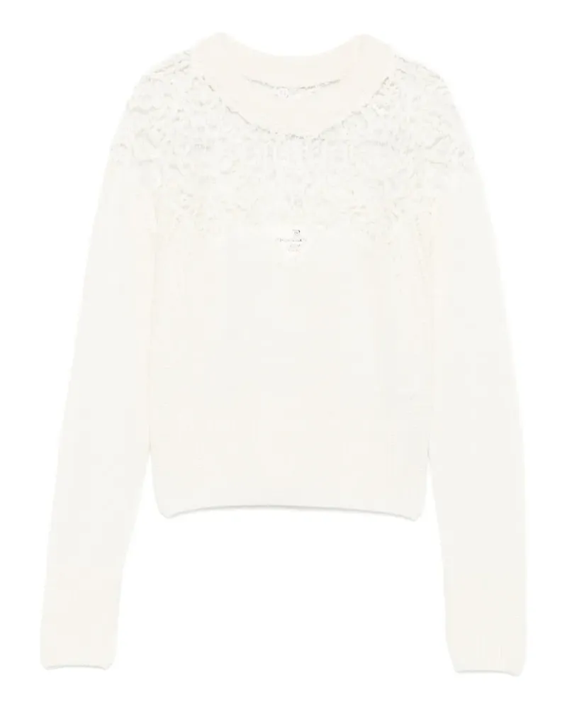 Ermanno Scervino Pullover mit Spitzeneinsatz - Weiß Weiß