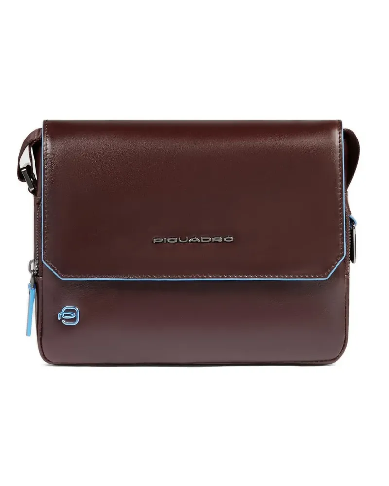 Piquadro Umhängetasche mit Logo-Schild - Braun Braun