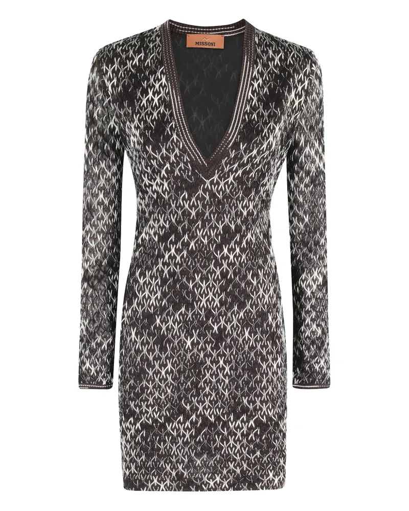 Missoni Midikleid mit V-Ausschnitt - Braun Braun