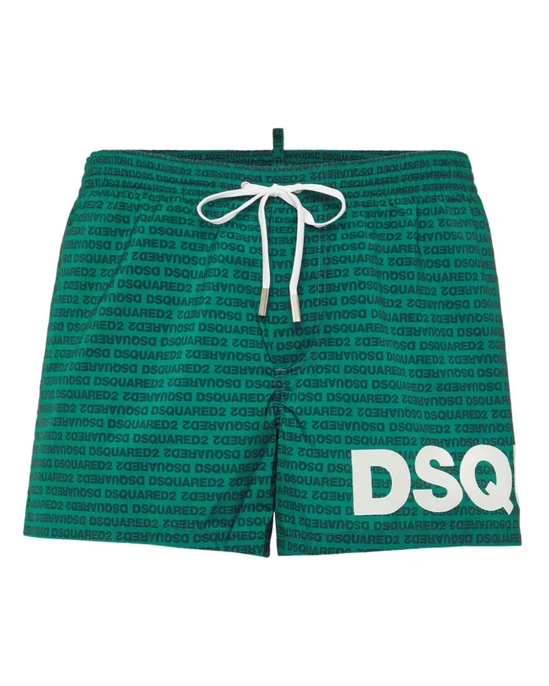 Dsquared2 Badeshorts mit Logo-Print Grün