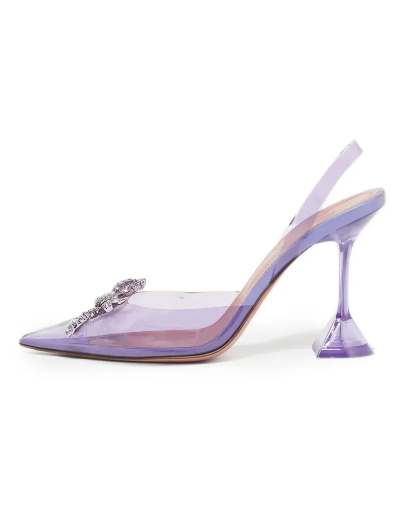 Amina Muaddi Rosie Pumps mit Kristallschleife - Violett Violett