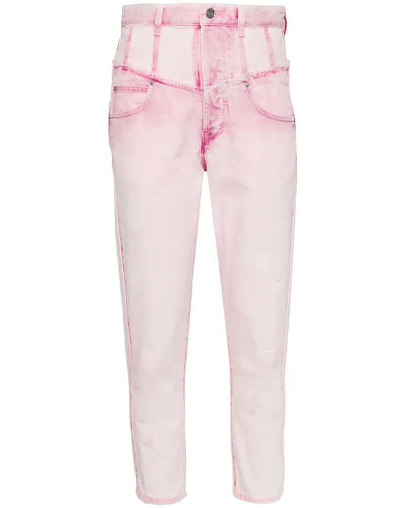 Isabel Marant Oliviani Cropped-Jeans mit hohem Bund - Rosa Rosa