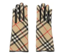 Handschuhe mit Karomuster - Nude