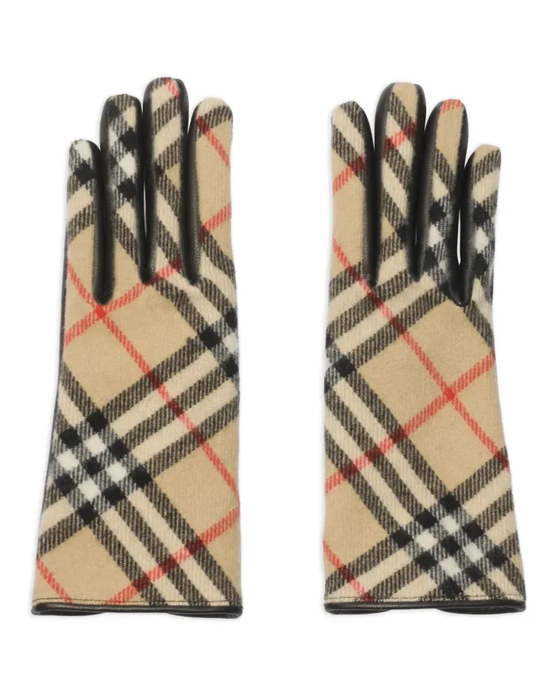 Burberry Handschuhe mit Karomuster - Nude Nude