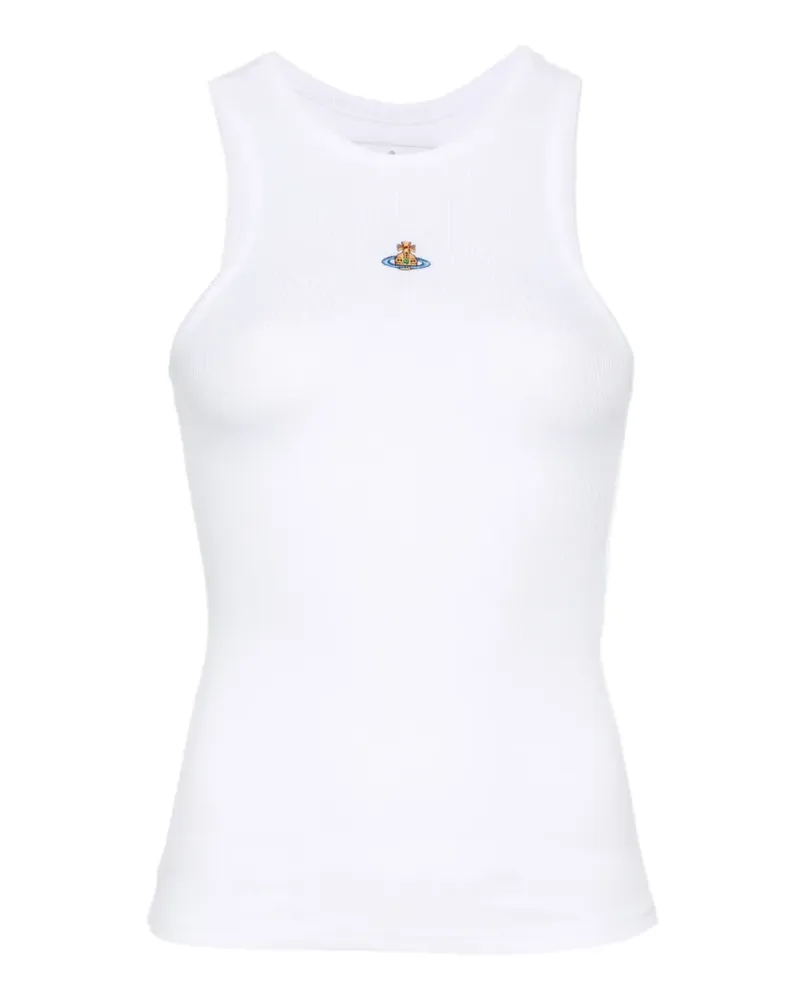 Vivienne Westwood 90s Pullunder mit Orb-Stickerei - Weiß Weiß