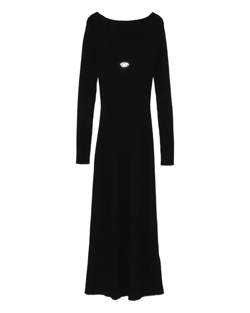 Diesel Midikleid mit Logo-Verzierung - Schwarz Schwarz