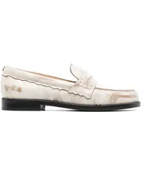 Golden Goose Jerry Distressed-Loafer Weiß