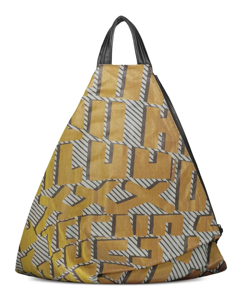 Ermenegildo Zegna logo-print triangle belt bag - Gelb Gelb